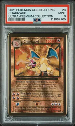 PSA 9 2021 Pokemon Celebrations Classic Collection Charizard HOLO Gold Card #4 - Image 1
