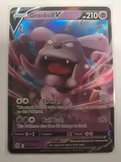 Granbull V Ultra Rare 057/172 Brilliant Stars, NM Pokemon Card - Image 1