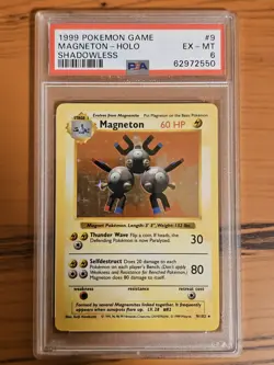 Pokemon TCG Magneton Base Set Holo Shadowless Card 9/102 Rare PSA 6 - Image 1