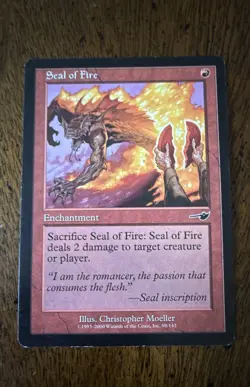 Seal of Fire Nemesis Regular Magic, The Gathering MTG M/HP - Image 1