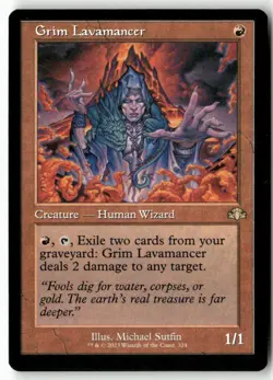 Grim Lavamancer (Retro Frame) 324 Dominaria Remastered Magic: The Gathering NM - Image 1