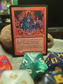 MTG Grim Lavamancer - Foil art, retro frame - Dominaria Remastered #324 - Image 1