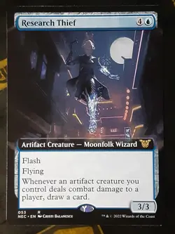 Research Thief Extended Art , Commander Kamigawa Neon, NM,MTG,FREE SHIPPING - Image 1