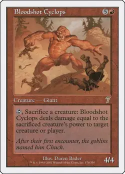 Bloodshot Cyclops 176 Rare 7th Edition Magic: The Gathering Lightly Played - Image 1