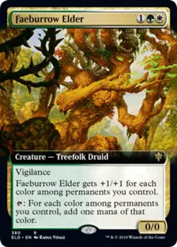 x1 Faeburrow Elder - Extended Art R MTG Throne of Eldraine M/NM, English - Image 1
