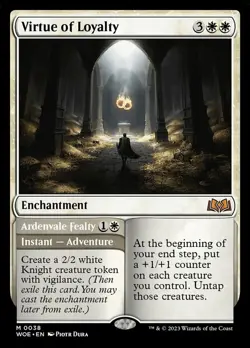 MTG Virtue of Loyalty // Ardenvale Fealty, NM-Mint, English Wilds of Eldraine - Image 1