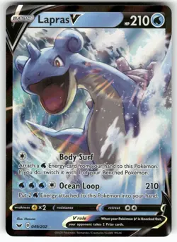 Lapras V 049/202 Holo V Rare Sword & Shield Pokemon Near Mint - Image 1