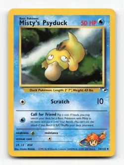 Pokemon TCG - Misty's Psyduck 54/132 LP Uncommon Gym Heroes Unlimited - Image 1