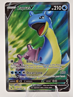 Pokemon Lapras V (Full Art) 189/202 Sword & Shield Base Set NM - Image 1