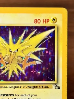 Zapdos 15/62 Holo Rare Fossil Pokemon Unlimited Holofoil MP - Image 3