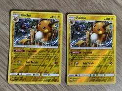 Pokemon TCG Burning Shadows: 2x Raichu Reverse Holo 41/147 - Image 1