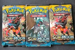 3 packs Pokemon Sun & Moon Booster packs Factory Sealed new (3) packs lot - Image 1