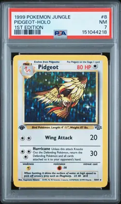 1999 Pokemon Jungle 1st Edition 8 Pidgeot Holo PSA 7 151044218 - Image 1