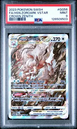 2023 POKEMON SWORD & SHIELD CROWN ZENITH FULL ART/HISUIAN ZOROARK VSTAR PSA 9 - Image 1