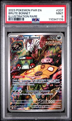 2023 Pokemon Par En-Paradox Rift #207 Brute Bonnet Illustration Rare PSA 9 MINT - Image 1