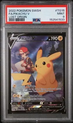2022 POKEMON SWORD & SHIELD TG16 FA/PIKACHU V LOST ORIGIN PSA 9 - Image 1