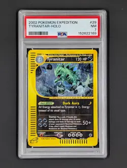 2002 POKEMON EXPEDITION TYRANITAR HOLO NM 7 PSA #29 - Image 1