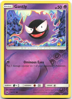 Gastly 36/111 Common Crimson Invasion Pokemon Reverse Holo Near Mint - Image 1