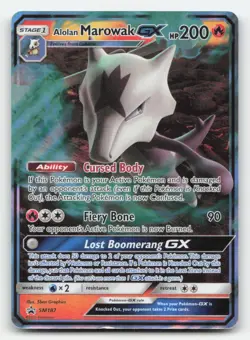 Alolan Marowak GX - SM187 Holo Promo Sun & Moon Promo Pokemon Holo Near Mint - Image 1