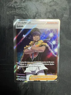 2020 Pokemon TCG Leon 182/185 Vivid Voltage Full Art Holo Ultra Rare NM-M - Image 1