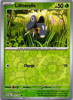 Carte Pokemon Lilliterelle 015/142 Reverse - 2024 - Image 1