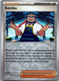 Carte Pokemon Dresseur Kombu 138/142 Reverse - 2024 - Image 1