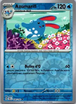 Carte Pokemon Azumarill 034/142 Reverse - 2024 - Image 1