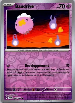 Carte Pokemon Baudrive 060/142 Reverse - 2024 - Image 1