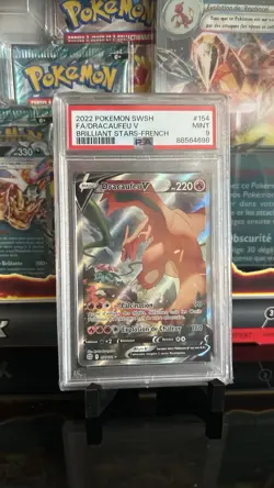 Carte Pokemon DRACAUFEU V 154/172 STARS ETINCELANTES PSA 9 FR - Image 1