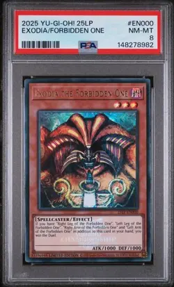 YUGIOH - 25th Aniv Limited Pack - Exodia The Forbidden One - PSA 8 - Image 1