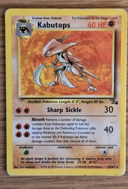 🔥 Pokemon TCG Kabutops Fossil Card 24/62 Regular Rare, Non-holo HP 🔥 - Image 1