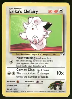 Pokemon Cards Erika's Clefairy 25/132 Gym Heroes Rare LP - Image 1
