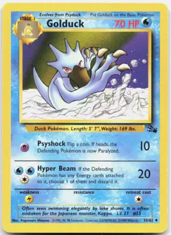 Pokemon TCG Golduck Unlimited Uncommon Fossil 35/62 LP - Image 1