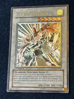 Turbo Warrior Grey Misprint Csoc 1st Ed Ultimate Rare Yugioh Crossroads Of Chaos - Image 1