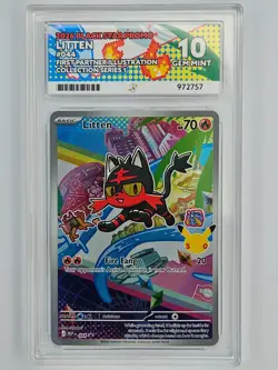 Pokemon First Partner Illustration Series 1 MEP 044 Litten Black Star Ace 10 - Image 1
