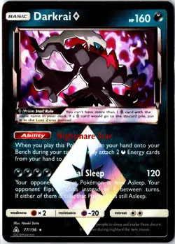 Darkrai ◇ 77/156 Prism Star Rare Ultra Prism Pokemon Moderately Played - Image 1