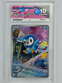 Pokemon First Partner Illustration Series 1 MEP 042 Piplup Black Star Ace 10 - Image 1