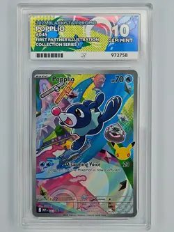 Pokemon First Partner Illustration Series 1 MEP 045 Popplio Black Star Ace 10 - Image 1