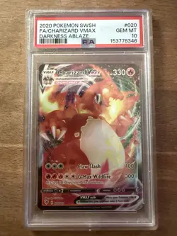 2020 POKEMON SWORD & SHIELD DARKNESS ABLAZE #020 FULL ART/CHARIZARD VMAX PSA 10 - Image 1