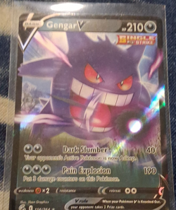Pokemon TCG Gengar V 156/264 Fusion Strike Ultra Rare Holo Single Strike - Image 1