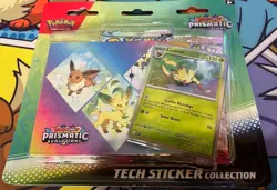 Pokemon Prismatic Evolutions Tech Sticker Collection 3 Pack (Leafeon) New Sealed - Image 1