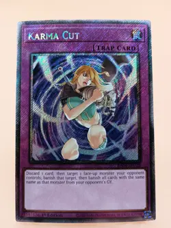 Yugioh! Karma Cut - RA04-EN128 - Platinum Secret Rare - 1st Edition Near Mint, E - Image 1