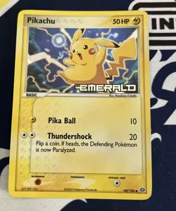 Pokemon Pikachu TCG EX Emerald Card 60/106 Stamped Reverse Holo - Image 1