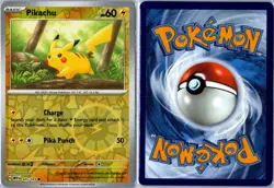 Pokemon Card - Pikachu 025/165 151 Common Reverse Holo Near Mint - Image 3