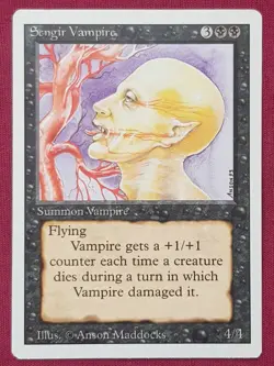 Magic The Gathering REVISED EDITION SENGIR VAMPIRE black card MTG - Image 1