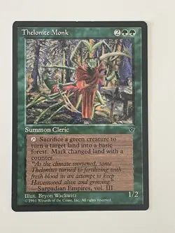 1994 Magic The Gathering MTG - Thelonite Monk - NM - Fallen Empires - Image 1