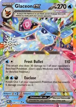 GLACEON EX - 026/131 (HOLIDAY CALENDAR) PRISMATIC EVOLUTIONS POKEMON NM/M - Image 1