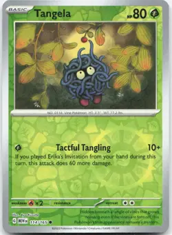 Tangela 114/165 Common 151 Pokemon Reverse Holo Near Mint - Image 1