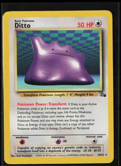 Ditto 18/62 Rare Fossil Pokemon Unlimited Moderately Played - Image 1