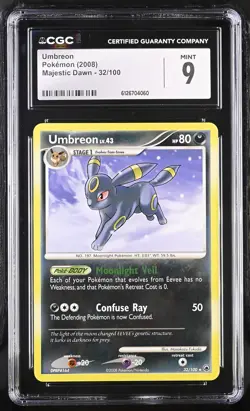 CGC 9 MINT Umbreon 2008 Majestic Dawn 32/100 Pokemon Card - Image 1